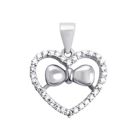 Серебряная подвеска Сердце с фианитами (1SE61783-P)