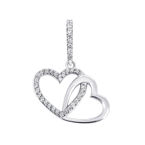 Серебряная подвеска Сердце с фианитами (3761р-CZ)
