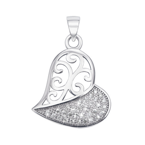Серебряная подвеска «Сердце» с фианитами (AZ03004/4)