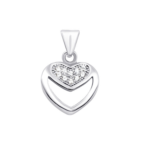 Серебряная подвеска Сердце с фианитами (PP2451)