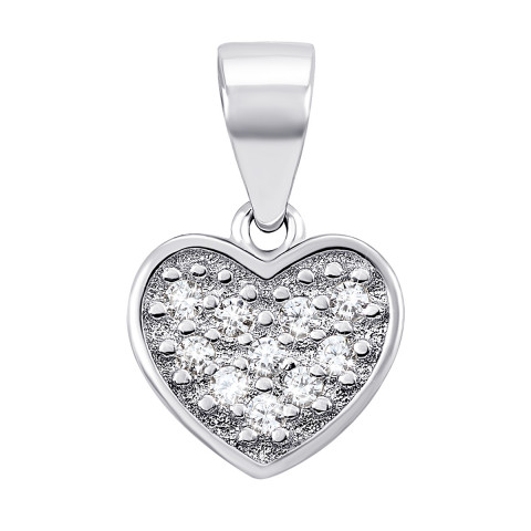 Серебряная подвеска Сердце с фианитами (PP2467)
