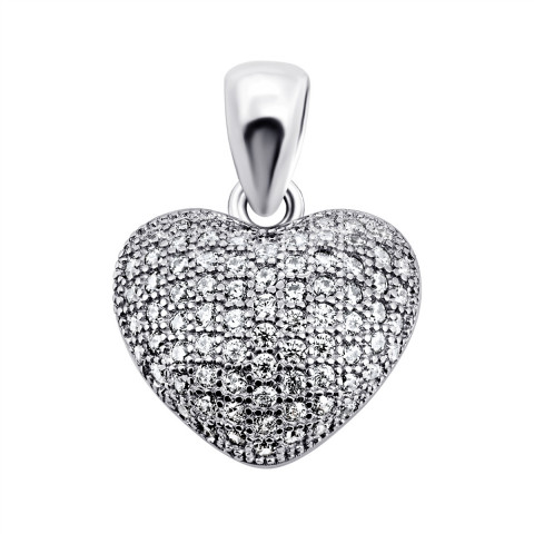 Серебряная подвеска Сердце с фианитами (PPS 1726-13)