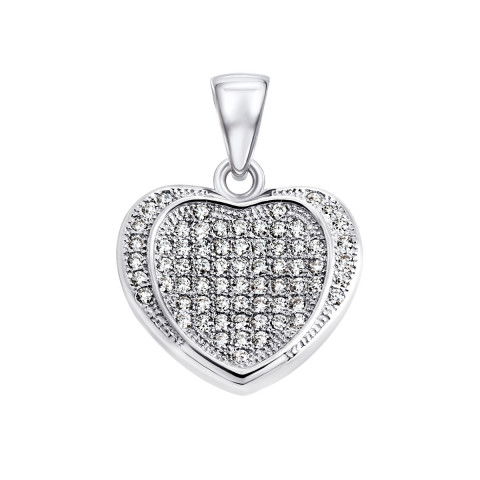 Серебряная подвеска Сердце с фианитами (PPS1190-P/12/1)