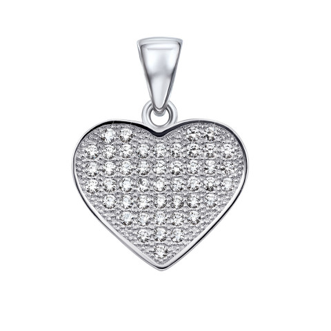Серебряная подвеска Сердце с фианитами (PPS1594)