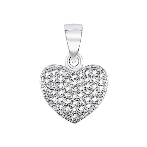 Серебряная подвеска Сердце с фианитами (PPS1635)
