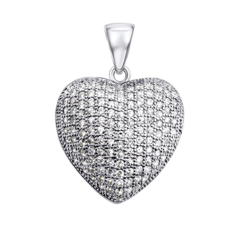 Серебряная подвеска Сердце с фианитами (PPS1855-18)