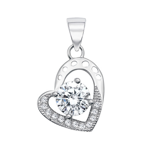 Серебряная подвеска «Сердце» с фианитами (PSS0701-P)