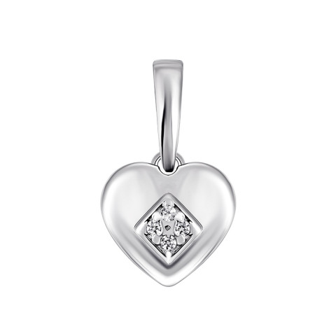 Серебряная подвеска Сердце с фианитами (VZПВ1299)