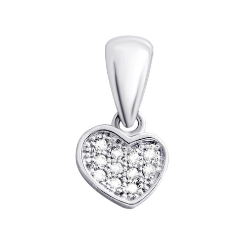 Серебряная подвеска Сердце с фианитами (TP0340)