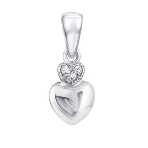Серебряная подвеска Сердце с фианитами (TP0707)