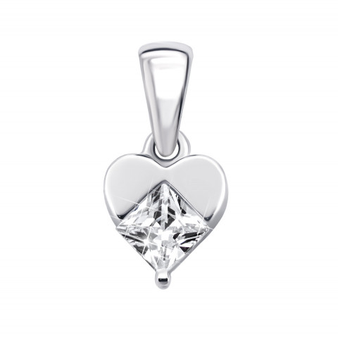 Серебряная подвеска Сердце с фианитом (TP084008)