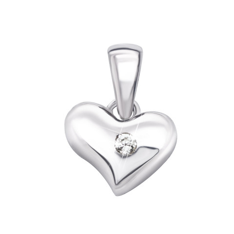 Серебряная подвеска Сердце с фианитом (TP096909)