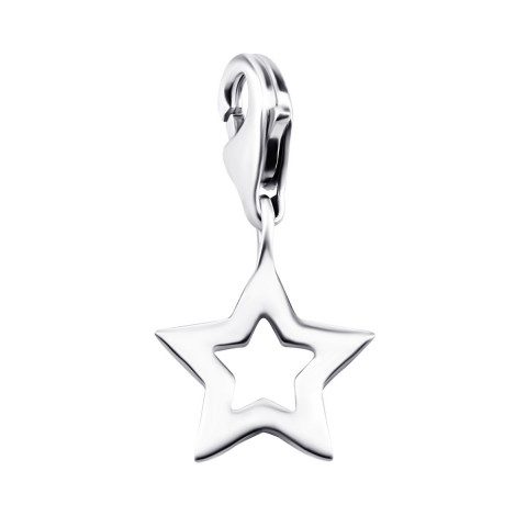 Серебряная подвеска (шарм) Звезда (593П.Rh)