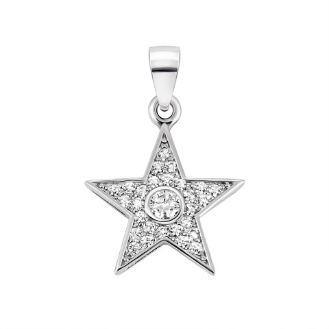 Серебряная подвеска Звезда с фианитами (1PE45251)