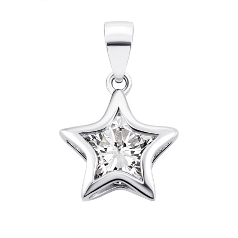 Серебряная подвеска Звезда с фианитом (1PE67889)