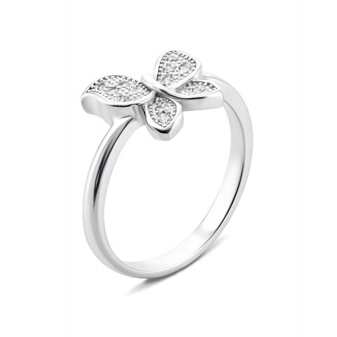 Серебряное кольцо «Бабочка» с фианитами (S507r)