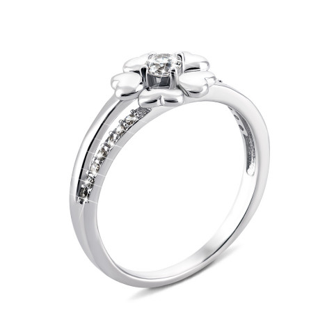 Серебряное кольцо Цветок с фианитами (1RI56718-R)