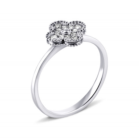 Серебряное кольцо Цветок с фианитами (КВ1138с)