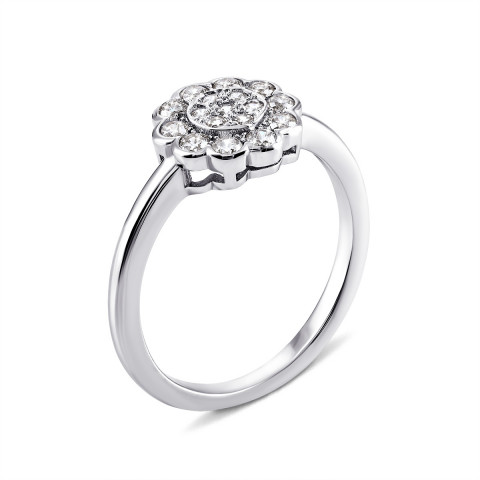Серебряное кольцо Цветок с фианитами (PSS0831R)