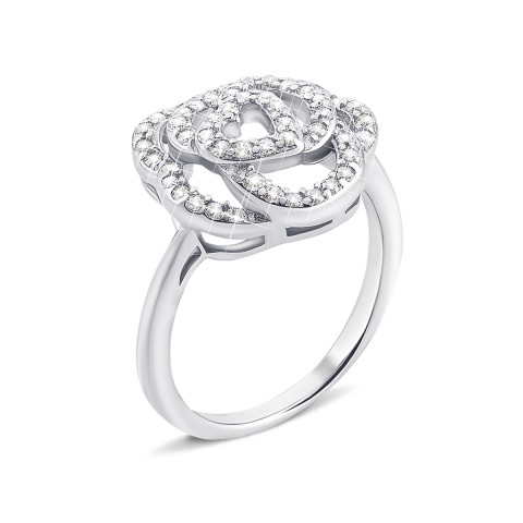 Серебряное кольцо «Цветок» с фианитами (S559r)