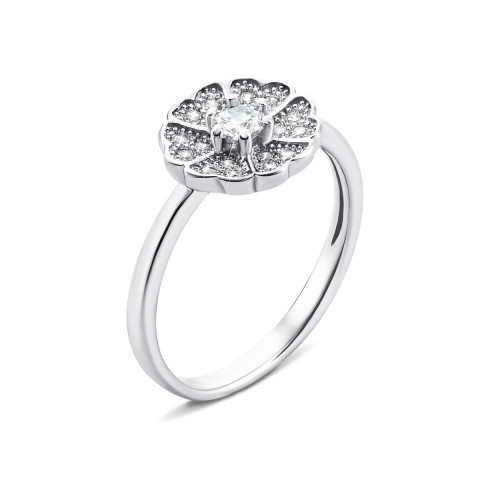 Серебряное кольцо «Цветок» с фианитами (S610r)
