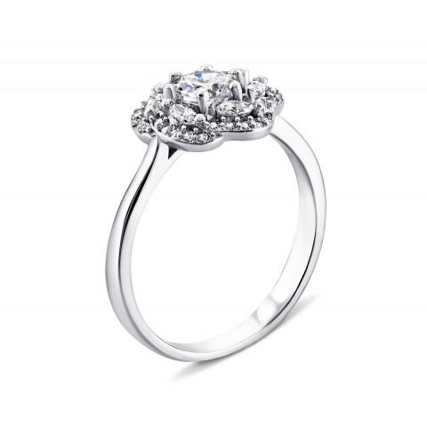 Серебряное кольцо Цветок с фианитами (TR12838)