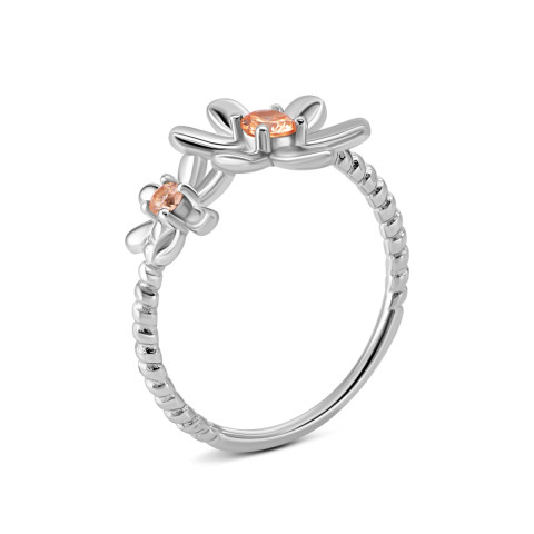 Серебряное кольцо Цветы с фианитами (SZDR10118)