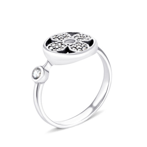 Серебряное кольцо Клевер с фианитами (1490/1р-CZ)