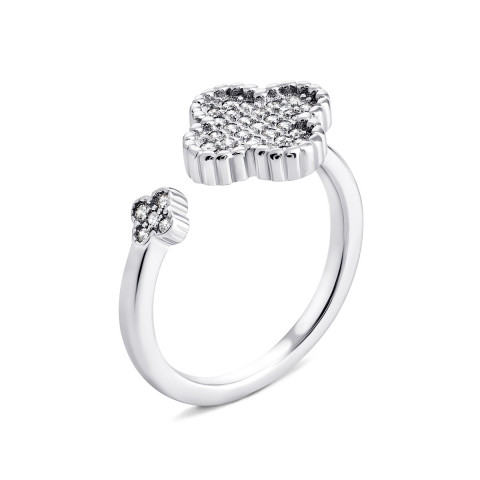 Серебряное кольцо Клевер с фианитами (PRS2198)