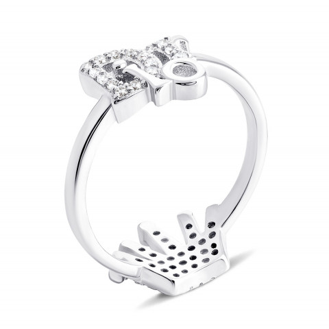 Серебряное кольцо Корона/Dior с фианитами (КК2Ф/1087-16)
