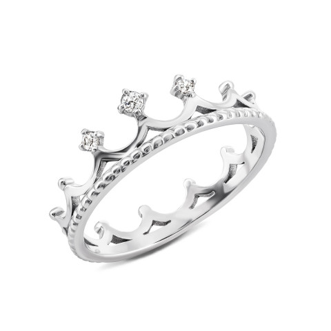 Серебряное кольцо Корона с фианитами (1349)