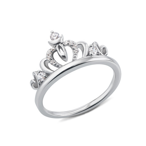Серебряное кольцо «Корона» с фианитами (1RI59020-R)