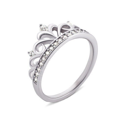 Серебряное кольцо «Корона» с фианитами (1RI63434)