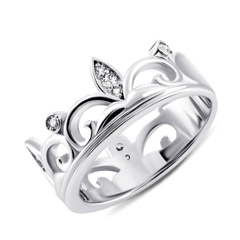 Серебряное кольцо Корона с фианитами (500000-Р)