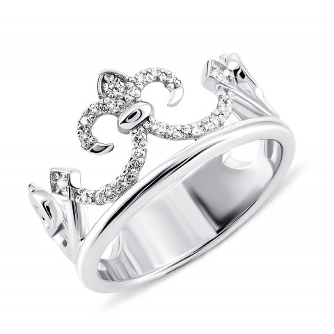 Серебряное кольцо Корона с фианитами (500011-Р)