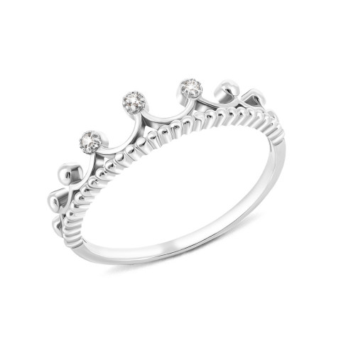 Серебряное кольцо Корона с фианитами (500149-Р)