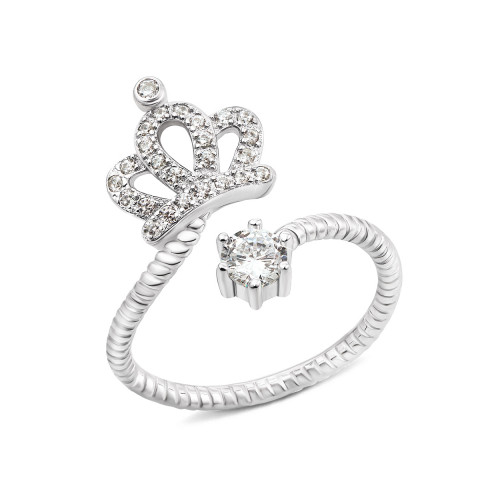 Серебряное кольцо «Корона» с фианитами (DR00291/0-R)