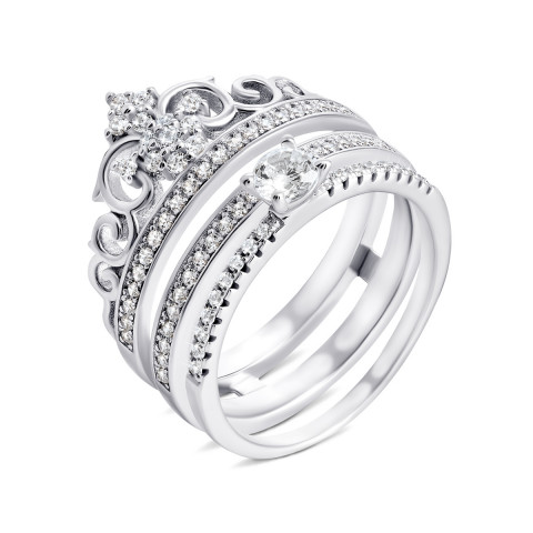 Серебряное кольцо Корона с фианитами (К2Ф/1157-17)