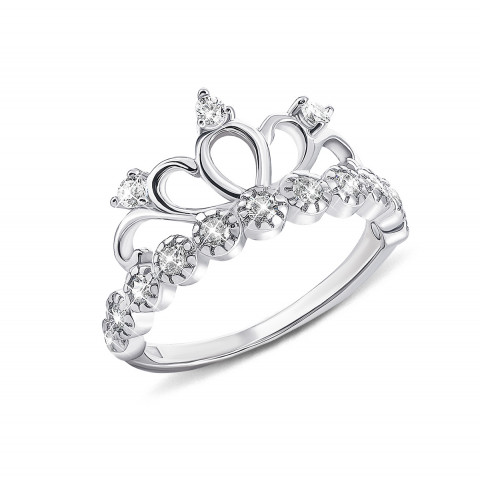 Серебряное кольцо Корона с фианитами (LR1050)