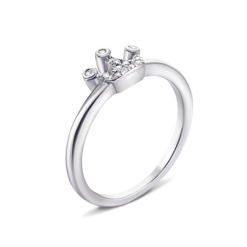 Серебряное кольцо «Корона» с фианитами (LR913)