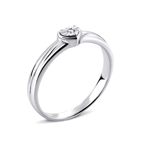 Серебряное кольцо с бриллиантом (900010-Ралм)
