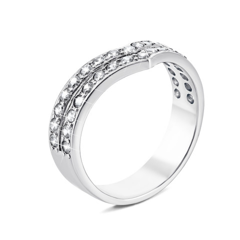 Серебряное кольцо с фианитами (10065)
