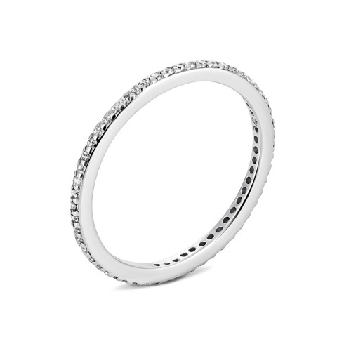 Фаланговое серебряное кольцо с фианитами (10428)