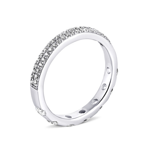 Серебряное кольцо с фианитами (10459)