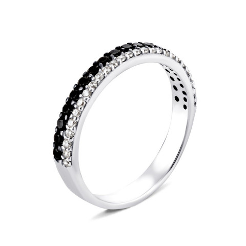 Серебряное кольцо с фианитами (1100чб/1р-CZ)