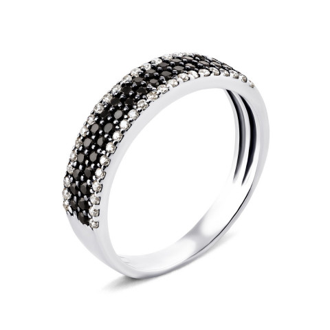 Серебряное кольцо с фианитами (1110чб/1р-CZ)