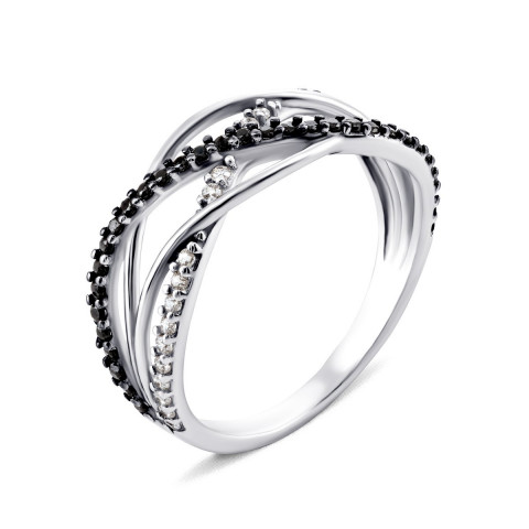 Серебряное кольцо с фианитами (1149чб/1р-CZ)
