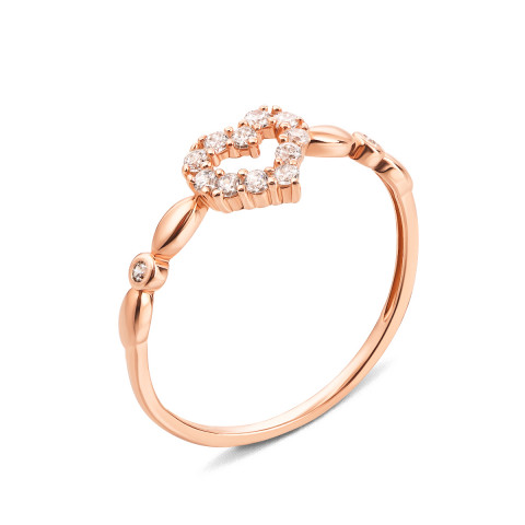 Серебряное кольцо «Сердце» с фианитами (1RI52498/пз-R)