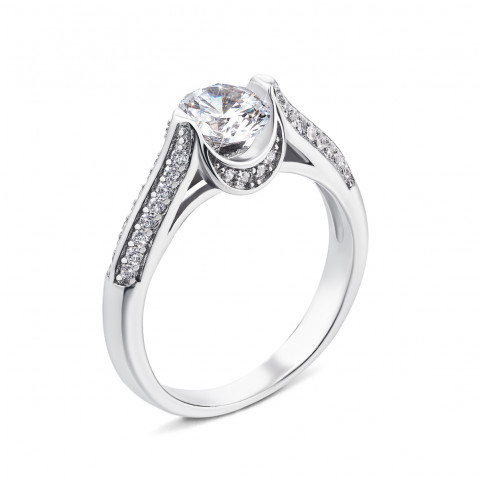 Серебряное кольцо с фианитами (1RI58476)