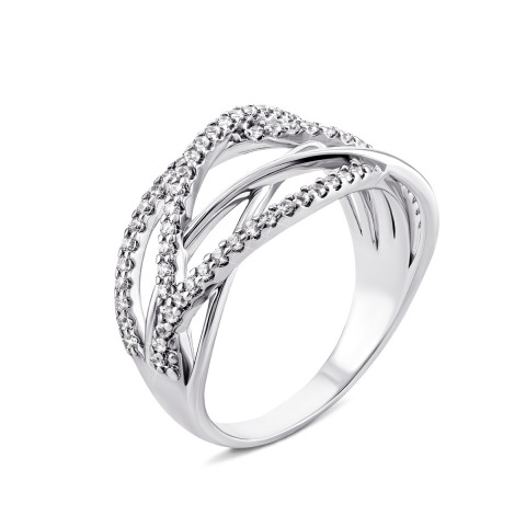 Серебряное кольцо с фианитами (81035б)